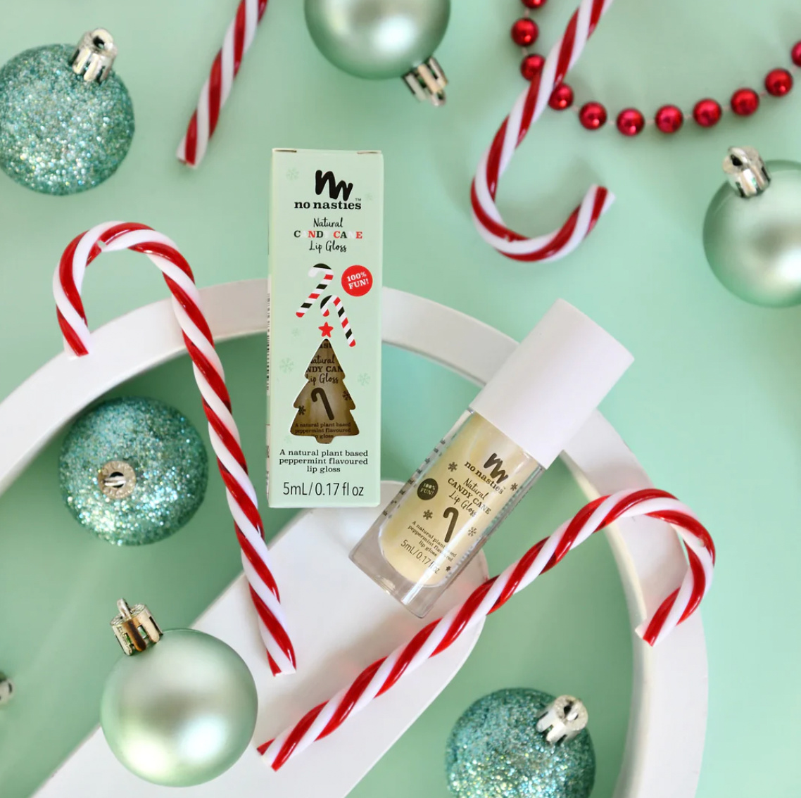 Holiday Limited Edition Natural Kids Lip Gloss - Candy Cane