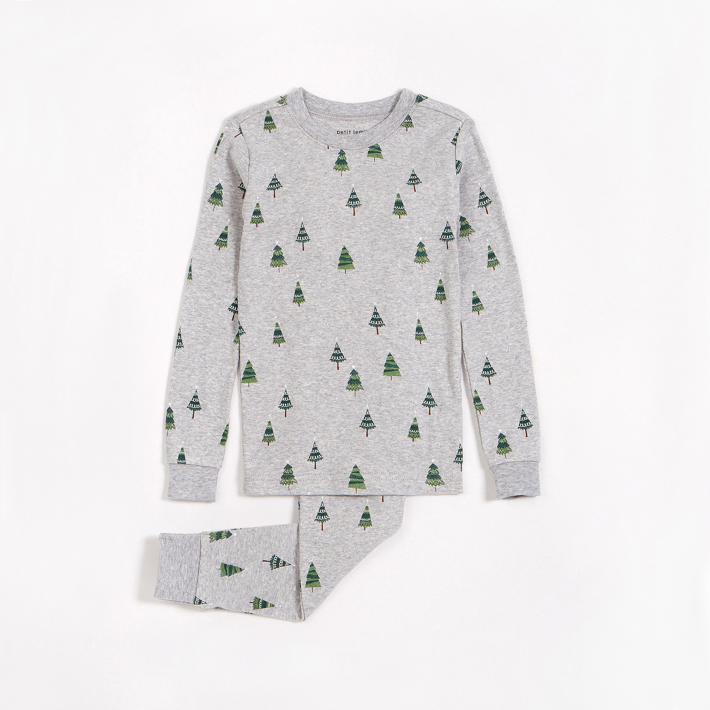 O Christmas Tree Print on Heather Grey PJ Set