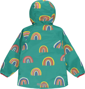 EcoLight Packable Rain Jacket Lined Green Rainbow