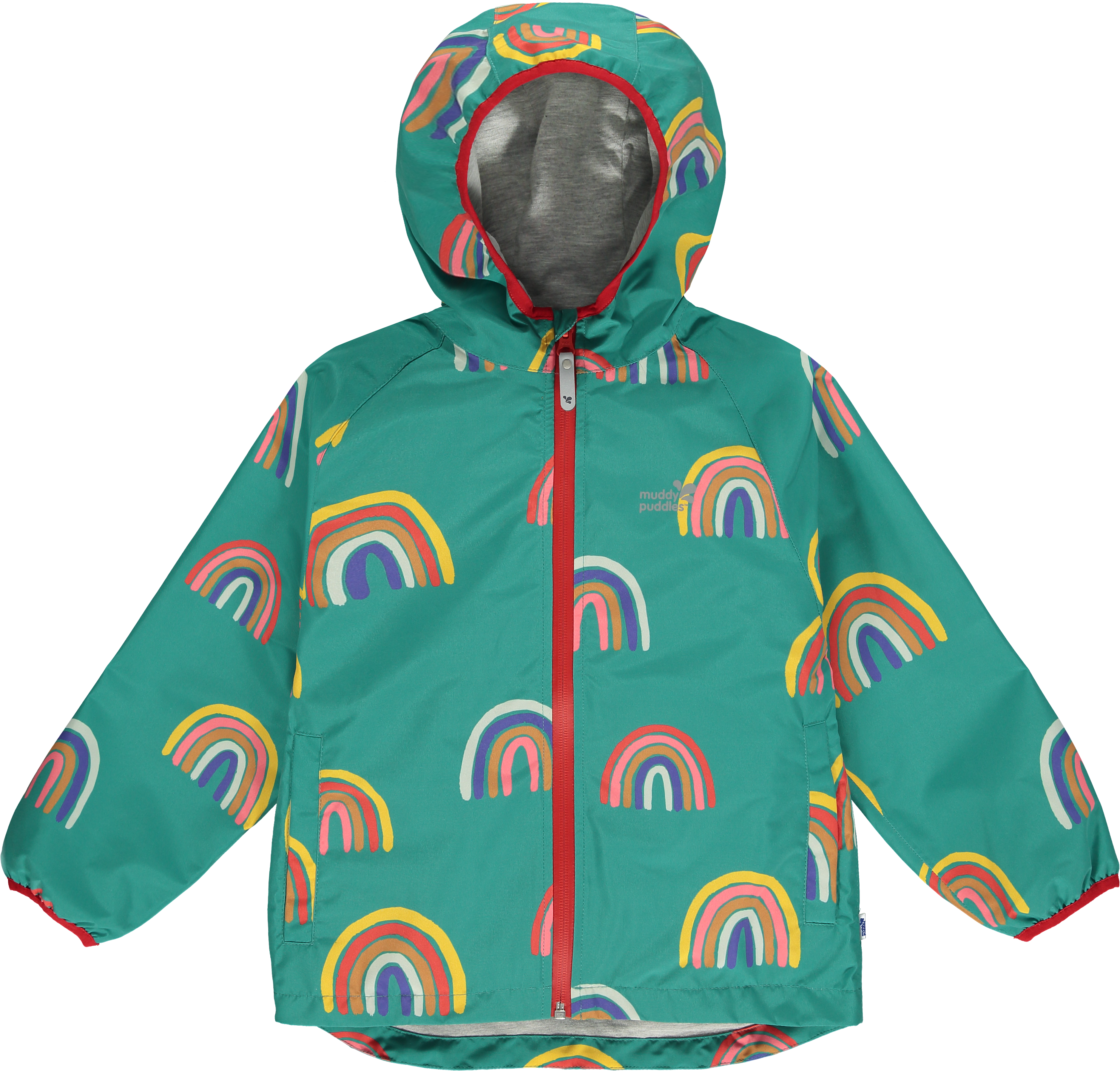 EcoLight Packable Rain Jacket Lined Green Rainbow