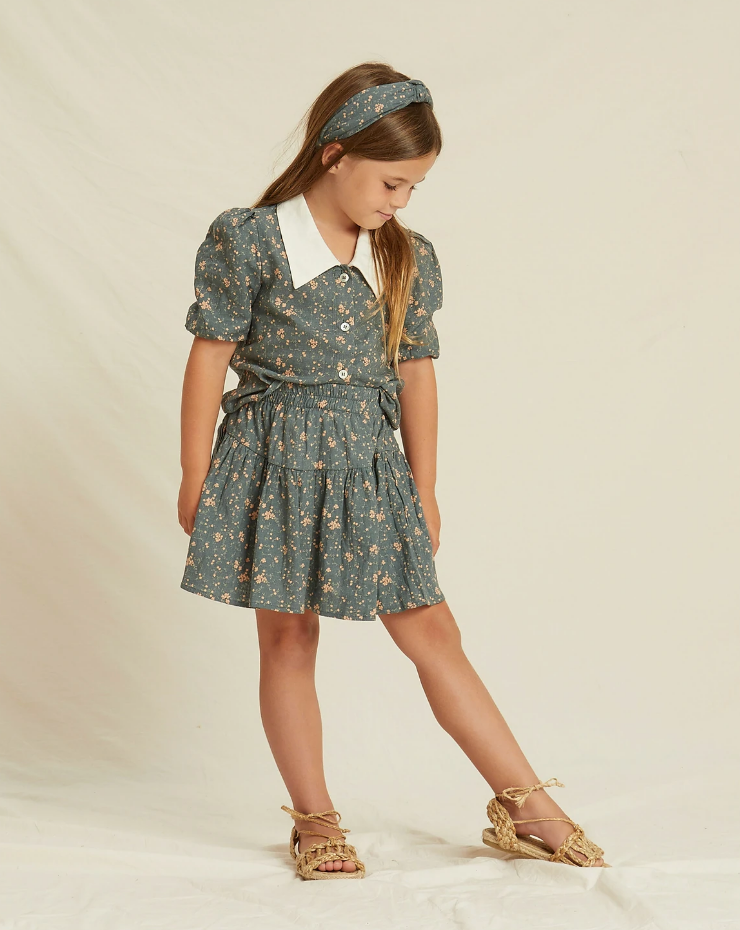 Julie Top - Sea Dark Floral