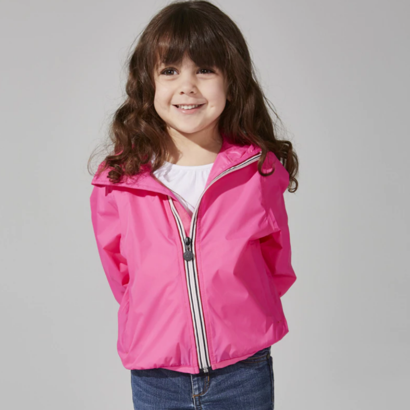 Packable Rain Jacket/Windbreaker | Pink Fluo - 8Y