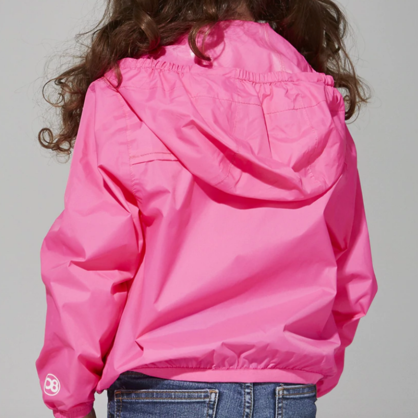 Packable Rain Jacket/Windbreaker | Pink Fluo - 8Y
