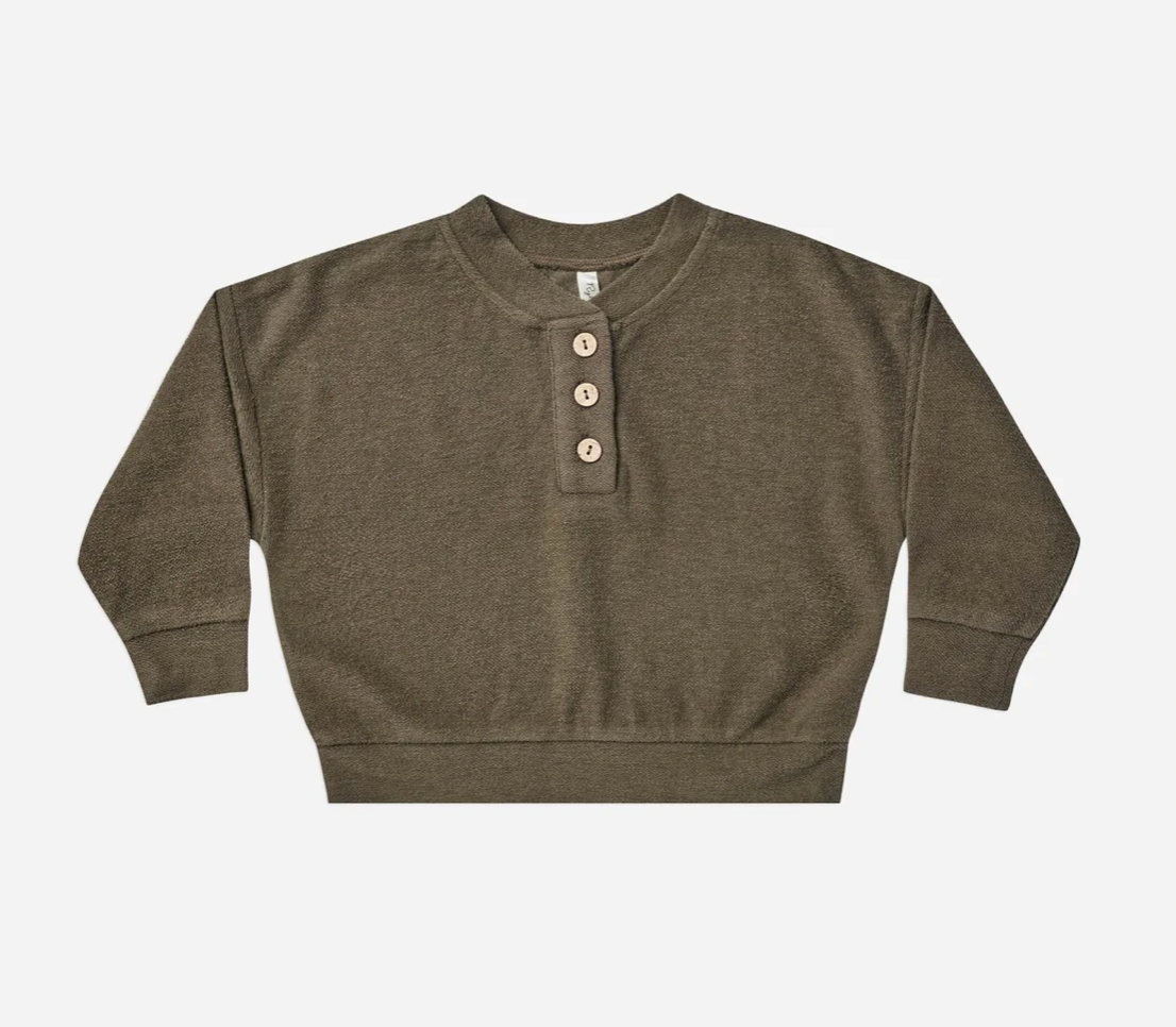 Henley Sweatshirt & Button Jogger Pant - Army