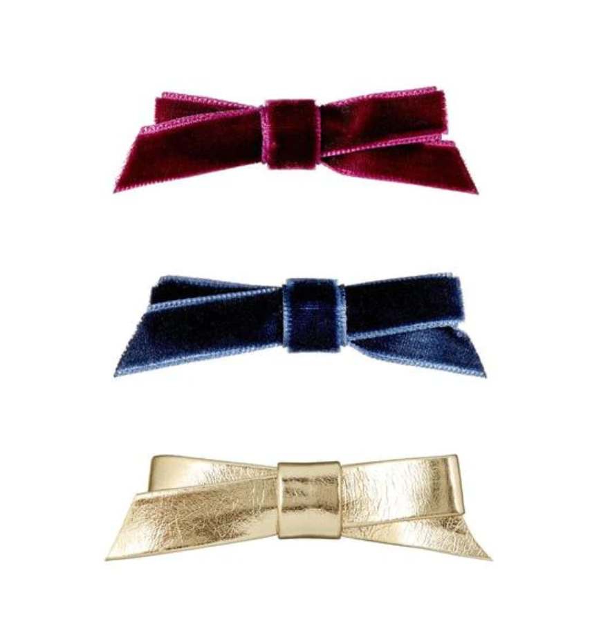 Tiny Metallic/Velvet Hairclips
