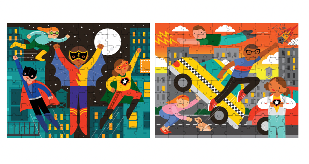 Two Sided On-the-Go Puzzle - Superheroes