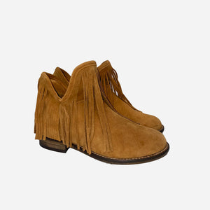 Faux Suede Fringe Booties - 11