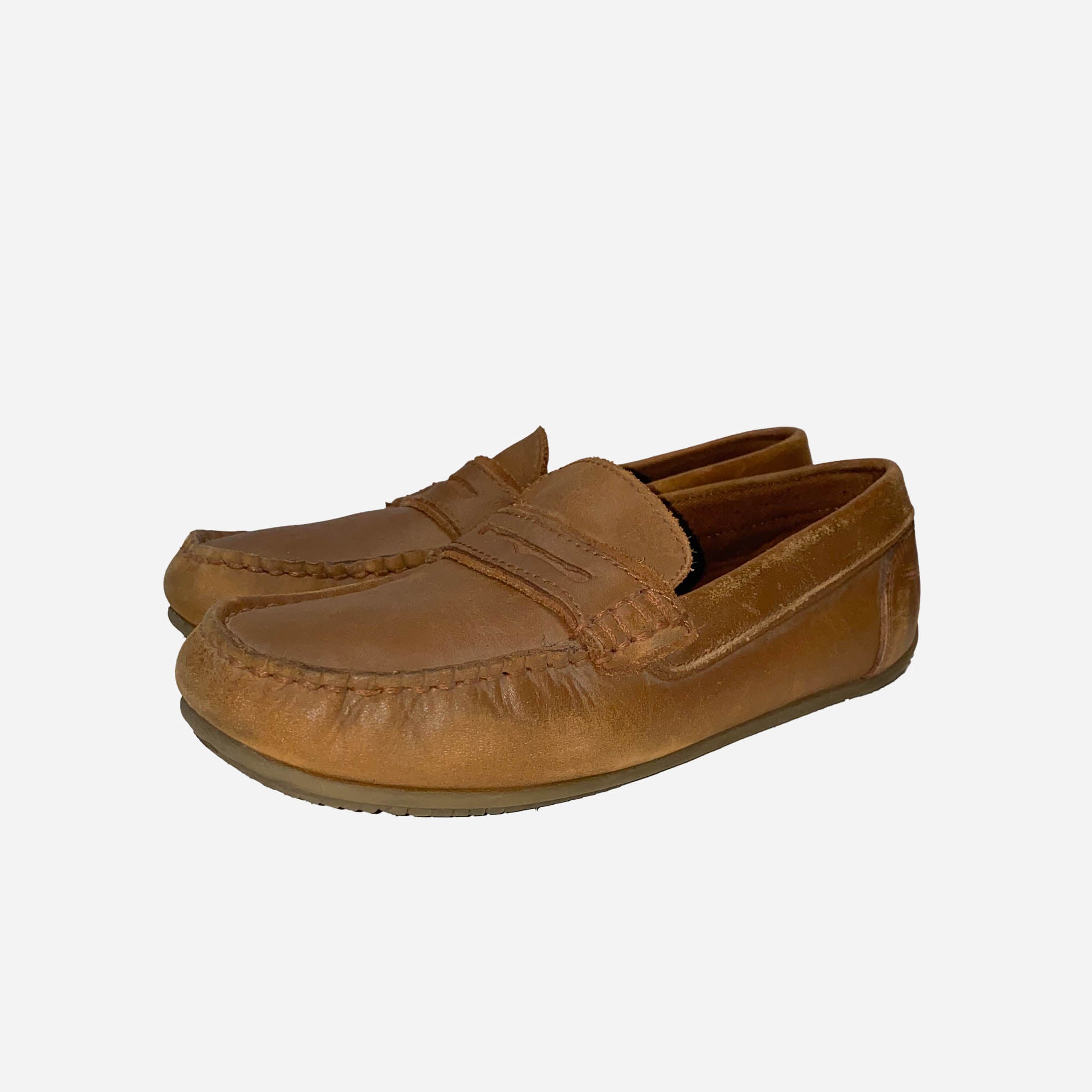 Tan Leather Loafers - 2