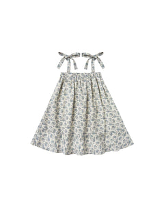 Shoulder Tie Dress - Ivory Roses